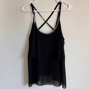 Hot Kiss Black Sleeveless Top, Large